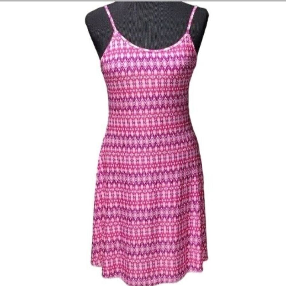 Y2K Vintage West Loop Slip Dress Women's Medium Pink Stretch Sundress Boho Quic